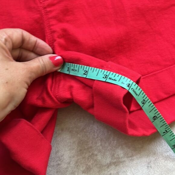 LN! LOFT *Original* Red Cuffed Jeans Shorts Sz 10 - Picture 10 of 11